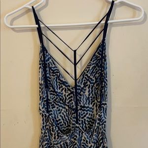 Blue semi-backless maxi dress